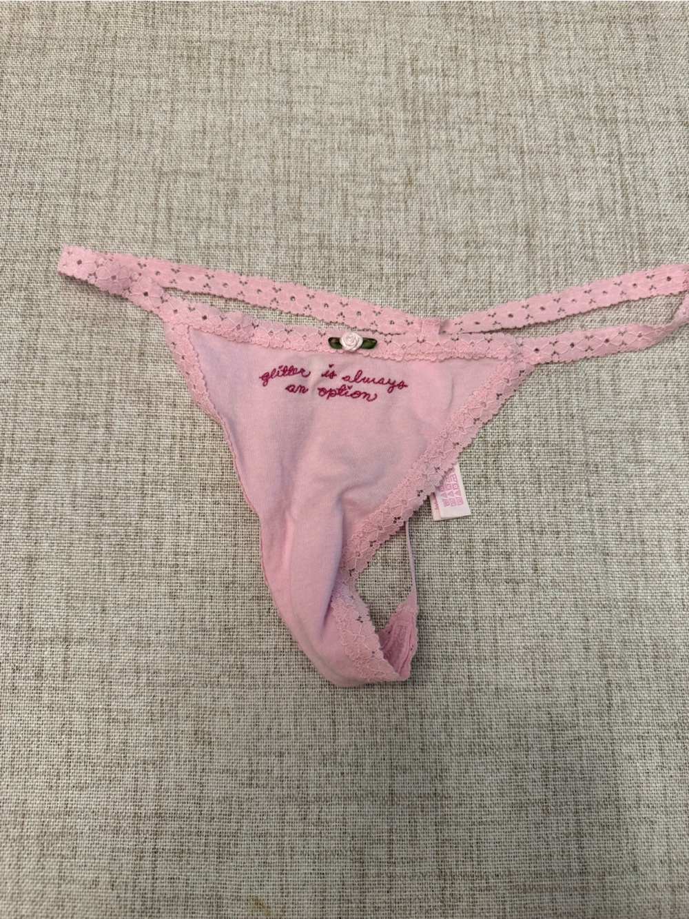 Pink Victoria's Secret Pink Lace-Trim the string G string, thong panty underwea